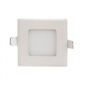 Plafon Led de Embutir 3w Quadrado 9x9 Branco Frio 6000K