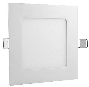 Plafon Led de Embutir 6w Quadrado 12x12 Branco Quente 3000K