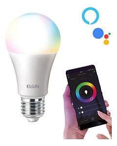 Lâmpada Inteligente Bulbo LED A60 10W RGB Bivolt SMART WIFI - ELGIN