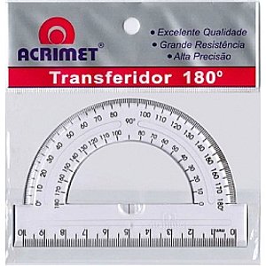Transferidor Poliestireno 180° Cristal - Acrimet