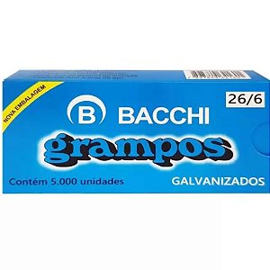 Grampo 26/6 Galvanizado Caixa com 5.000 - Bacchi