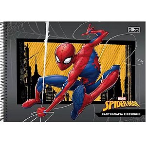Caderno Espiral Capa Dura Cartografia Spider Man 80 Folhas - Tilibra