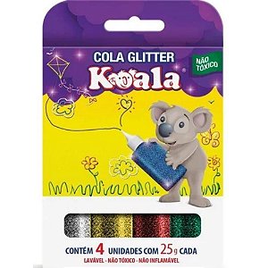 Cola com Glitter Koala 4 Cores 25g Cada - Delta