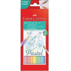 Lápis De Cor 10 Cores Pastel Aquarelável - Faber Castell