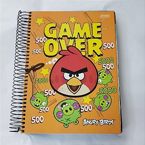 Caderno Universitário Espiral 300 Folhas Capa Dura Jandaia - Angry Birds