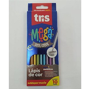 Lápis de cor Mega Soft 10 Tons Metálicos - Tris