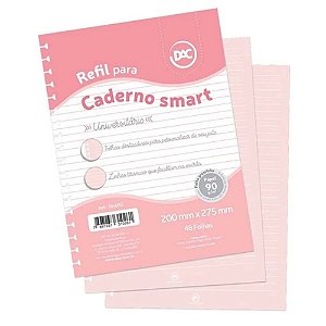 Refil de Folhas para Caderno SMART Universitário Rosa C/ Linhas Brancas - DAC