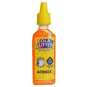 Cola Com Glitter Laranja 35g - Acrilex
