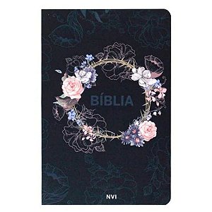 Bíblia Sagrada Flores Preta Capa Dura  - NVI