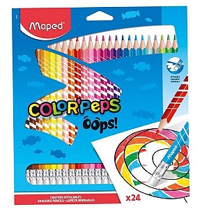 Lápis De Cor Maped Color Peps Apagável 24 Cores