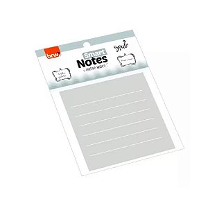 Bloco Adesivo Smart Notes Pautado Cinza 76MMx76MM 50 Folhas - BRW