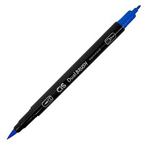 Caneta Dual Brush Azul Escuro - CIS