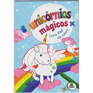 Livro - Unicornios Magicos - Livro-pad de Colorir (Azul)