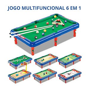 Jogo de Bilhar Multifuncional 6 em 1