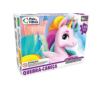 Quebra Cabeça Cartonado Unicornio Rainbow 150 Peças