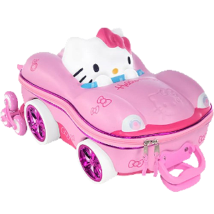 Mochila Escolar Infantil 3 Rodinhas Hello Kitty Carro