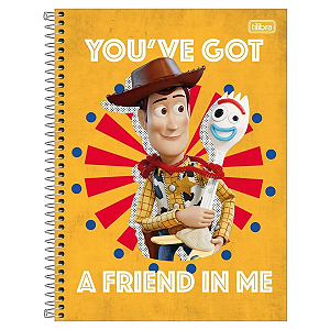 Caderno Espiral Universitário Toy Story 4 Capa Dura 80 Folhas - Tilibra