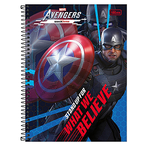Caderno Espiral Capa Dura Universitário Avengers Game 80 Folhas - Tilibra
