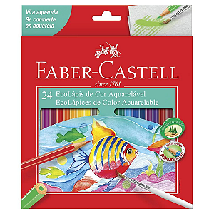 Lápis De Cor Ecolápis Aquarelável 24 Cores - Faber-Castell