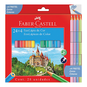 Lápis de Cor EcoLápis 24 Cores + 4 Pastel - Faber-Castell