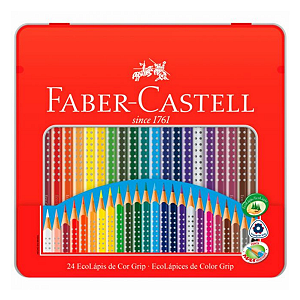 Lápis de Cor Triangular EcoLápis Colour Grip 24 Cores - Faber-Castell