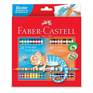 Lápis de Cor Ecolápis Bicolor 24 Lápis/48 Cores - Faber Castell