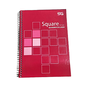 Caderno Quadriculado Espiral Capa Dura 80 Folhas 7x7mm Rosa - Sidgraph