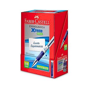 Caneta Esferográfica Faber Castell Xtreme Azul 1.0mm Caixa c/18 Unidades