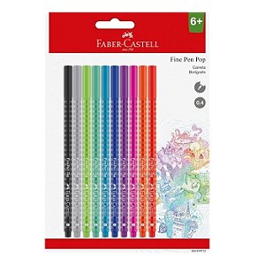 Caneta Fine Pen Pop 0.4mm 10 unidades - Faber-Castell