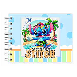 Livro De Colorir Stitch Capa Dura Azul 180g - Estilo Bobbie Goods