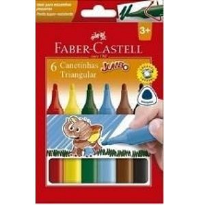 Canetinha Hidrográfica - 6 cores Jumbo Triangular - Faber- Castell