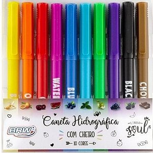 Canetas Hidrográficas Com Cheiro 10 Cores Brw