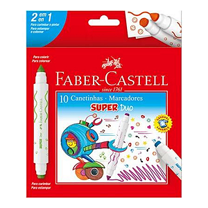 Canetinha Hidrográfica 10 Cores Super Duo Faber Castell