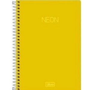 Caderno Neon Amarelo Capa Plástica 1 Matéria 96 Fls -tilibra