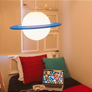 Luminária Pendente Saturno - Azul