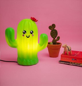 Luminária Cactus Flor Kawaii