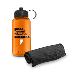 GARRAFA E TOALHA FIT - RAÇA E TREINO