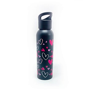 Garrafa Alumínio Colors 610ML Estampa Coração