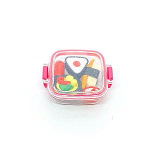 Mini Borracha Marmitinha - Comida Japonesa Rosa
