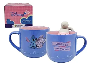 Caneca C/ Infusor - Stitch e Angel