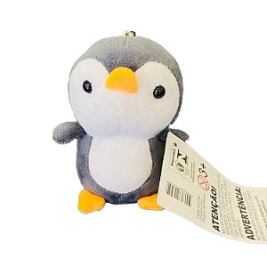 Chaveiro - Pelúcia Pinguimzinho Cinza