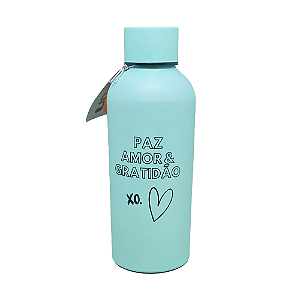Garrafa Alumínio 600 Ml Paz e Amor