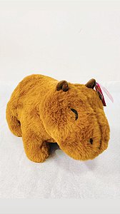 Pelúcia Capivara Olhos Fechados Marron Escuro