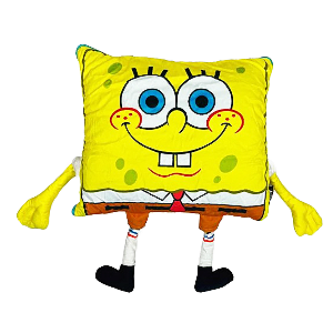 Almofada 2 em 1 , Manta com Zíper - Bob Esponja