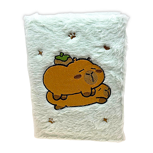 Caderno fofinho Capivara deitada com linhas - Menta
