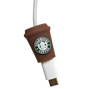 Protetor de Cabo Usb e Carregador - Starbucks Marrom