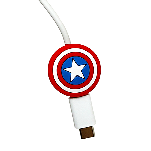 Protetor de Cabo Usb e Carregador - Escudo Capitão América