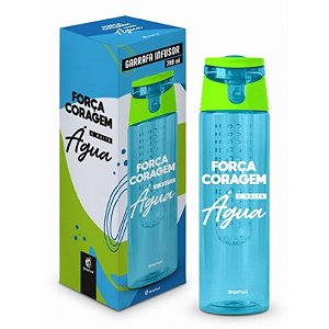 Garrafa com Infusor 700 ml - Força, coragem e muita água