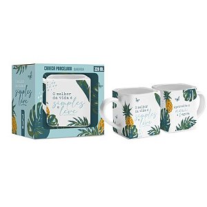 Caneca Porcelana Cubo - O melhor da vida