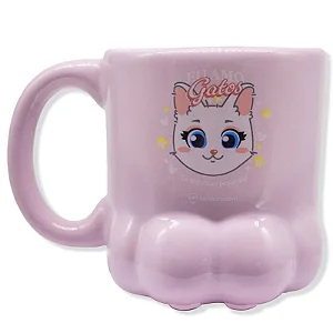 Caneca 3D Formato Pata - Eu amo gatos